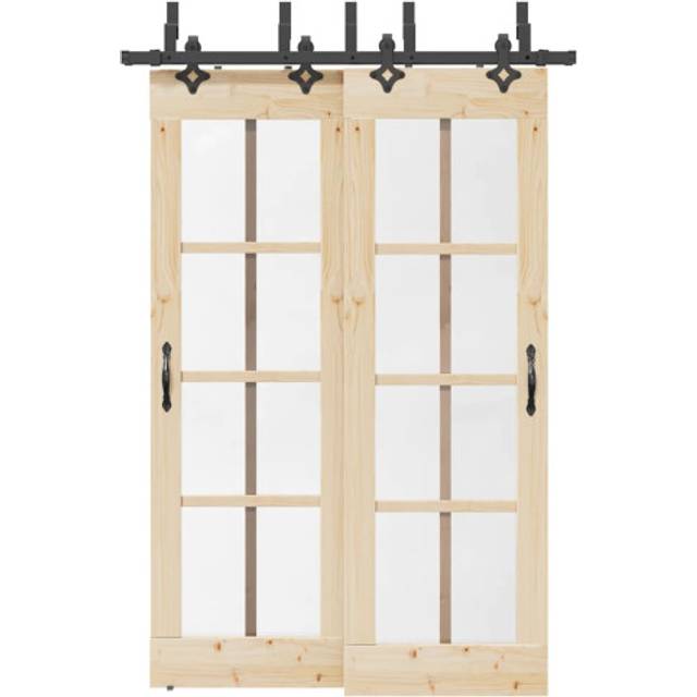 vidaXL Sliding Door Hardware Kit 152,5 cm Steel Black