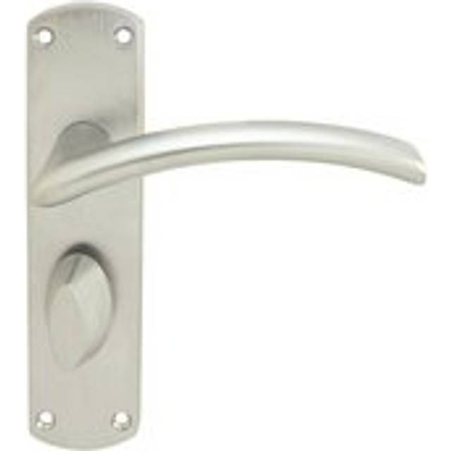 Arched Lever on Bathroom Backplate Door Handle 170 x 42mm Satin Chrome