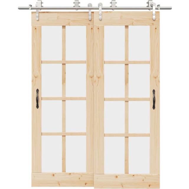 vidaXL Sliding Door Hardware Kit 183 cm Stainless Steel Silver