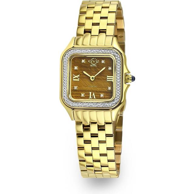 GV2 Milan Women's Tiger Eye Dial IPYG Stainless Steel Bracelet Watch - Metallics - One Size