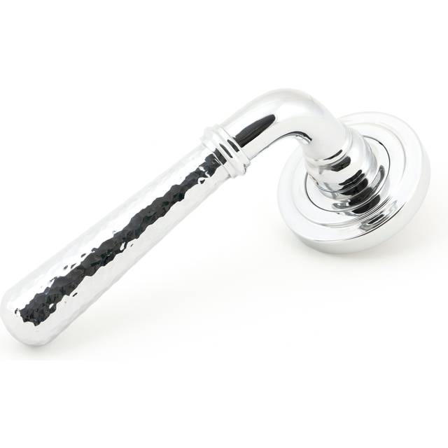 From The Anvil Polished Nickel Hammered Newbury Lever On Rose Set (art Deco), Silver
