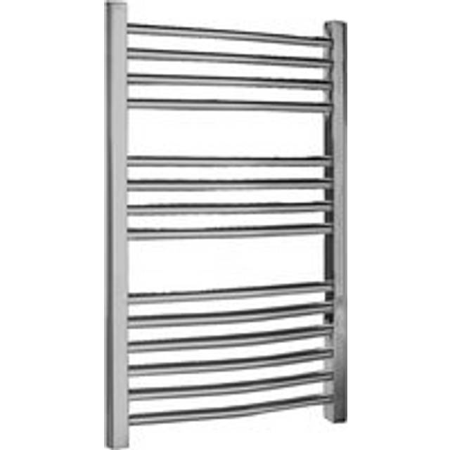 Heated Vertical Towel Rail with Curved Rails - 710 BTU - 700mm x 500mm - Chrome