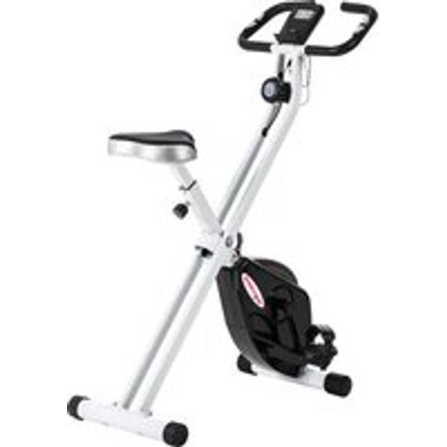 SPORTNOW Folding Exercise Bike with 8-Level Magnetic Resistance, LCD monitor Heart-Rate Sensor & Adjustable Seat for Home, Black & White Aosom UK