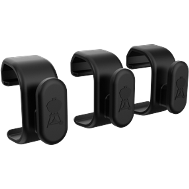 Weber Works Snap On BBQ Tool Hooks, Set of 3, Black