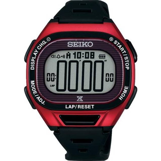 Seiko Men's SBEF047 (PROSPEX Super Runners Solar) Oval Watch Black Plastic Digital