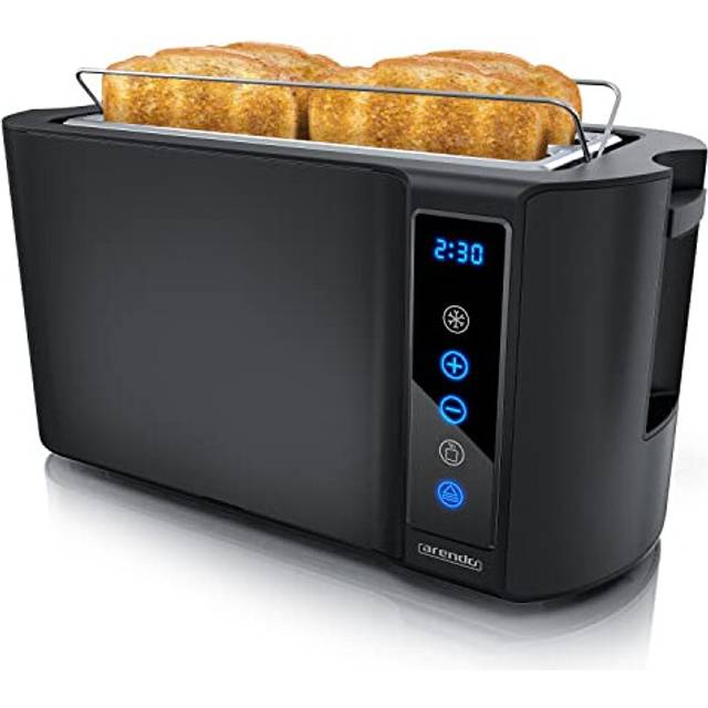 - 4 Slice Long Slot Toaster - Touch Panel - Remaining Time Display - Double Wall Housing â with Warming Rack â 7 Browning Settings â Auto Bread