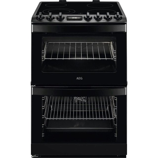 AEG CCB6741MCB 60cm Double Oven Ceramic Electric Cooker - Matte Black