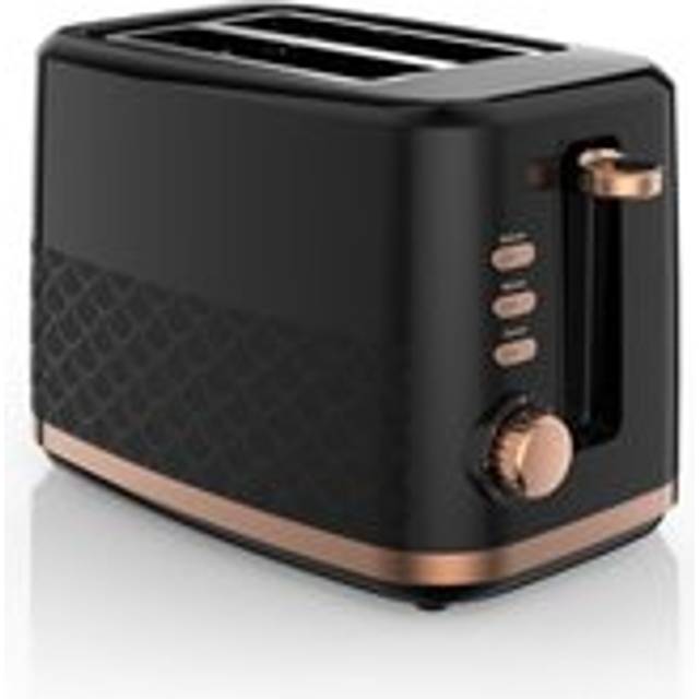 Geepas 2 Slice Bread Toaster 870W, Black, Black