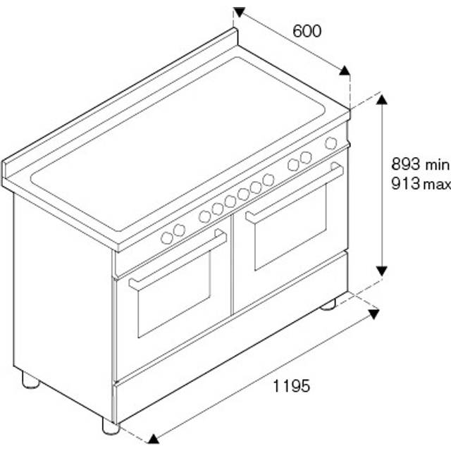 Bertazzoni Heritage-serien HER125I2EXT  Induktionsspis 120 cm  5 Zoner + elektrisk stekbord  Dubbelugn  rostfri