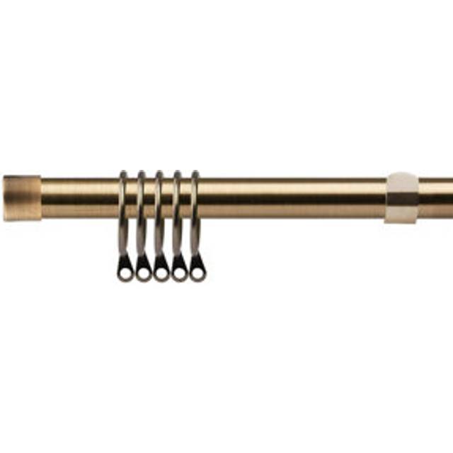 New Edge Blinds 160-300cm Extendable Brass Fenton Metal Curtain Pole - Gold - 160 - 300cm