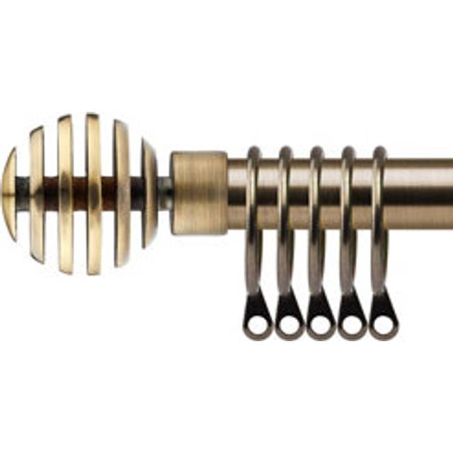 New Edge Blinds 160-300cm Extendable Brass Geneva Metal Curtain Pole - Gold - 160 - 300cm