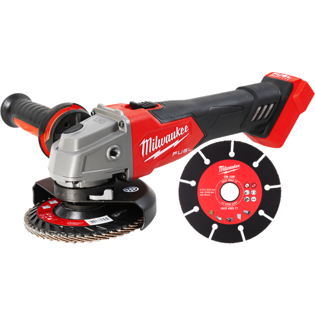 Sampak: Vinkelsliber M18 FSAG125X-0 + karbidskive