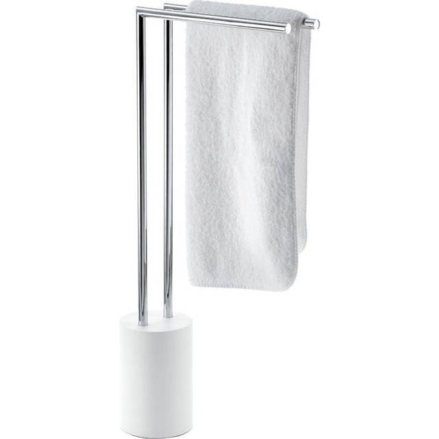 Decor Walther - Stone HT 2 Towel Stand - weiß, chrom/LxBxH 41x14x81cm/2-armig - chrome (81.0 x 14.0 x 41.0cm)