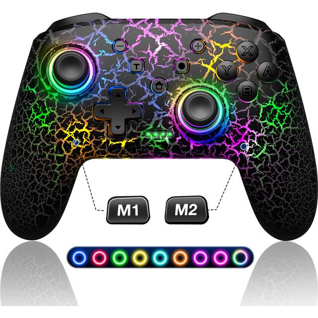 9 RGB Light Wireless Controller For Nintendo Switch/OLED/Lite/Android/IOS/ PC with Programmable Keys Switch Gamepad