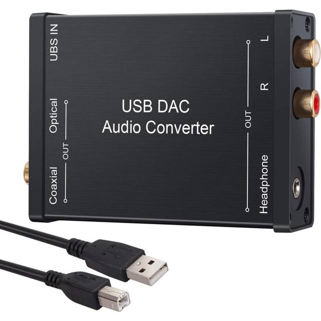 USB to SPDIF Coaxial RCA and 3.5mm Headphone Converter USB DAC Optical Audio Adapter USB DAC PCM for Windows