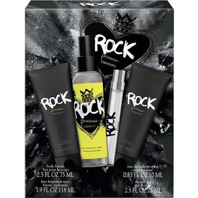 Vera Wang Rock Princess Eau de Toilette 4 Piece Gift Set  Notes of Waterlily  Tahitian Flower  and Vanilla  Women's Fragrance  Long Lasting  Everyday