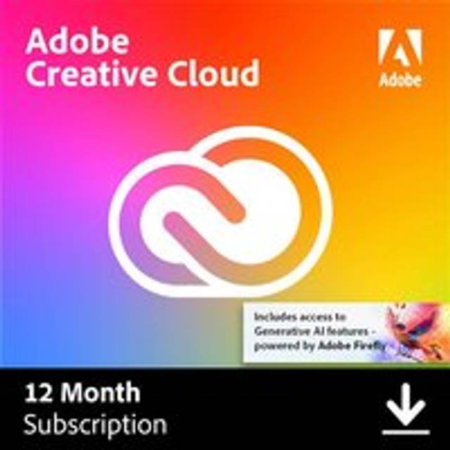 Adobe Creative Cloud Individual Digital Download for Windows Or Mac, for 1 User - Annual Renewable Subscription, 12 Months Included