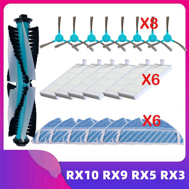 For Listar RX9 RX5 RX3 RX10 Robot Roller Main Side Brush Hepa Filter