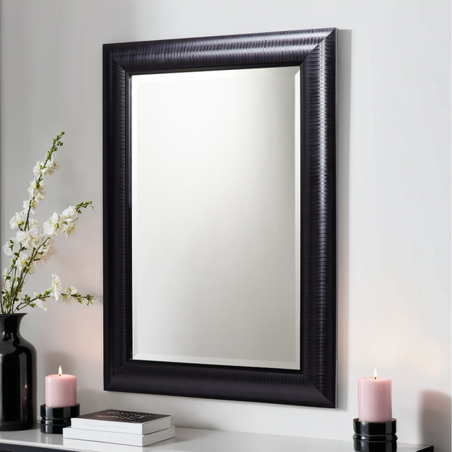 Yearn Black Textured Wall Mirror 130 x 77cm