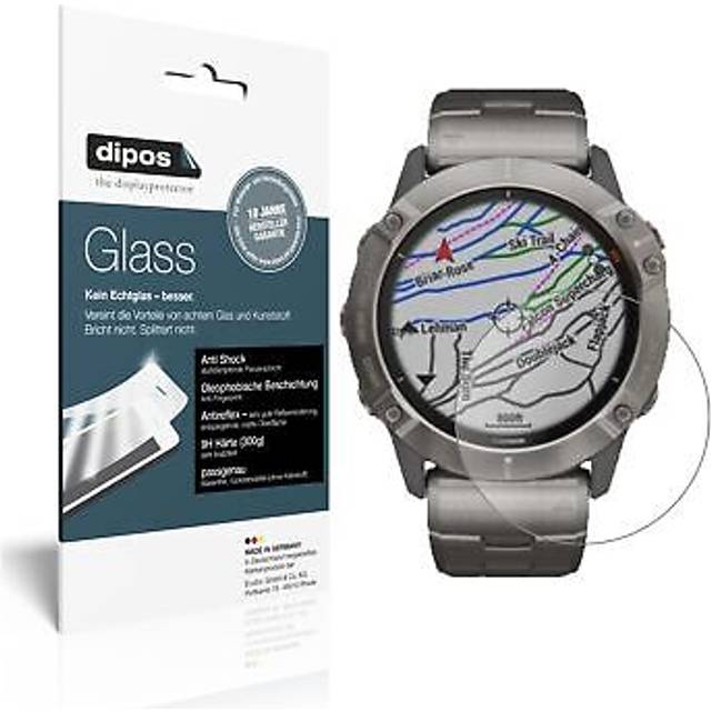 2x screen protector for garmin fenix 6x pro matte flexible glass 9h dipos