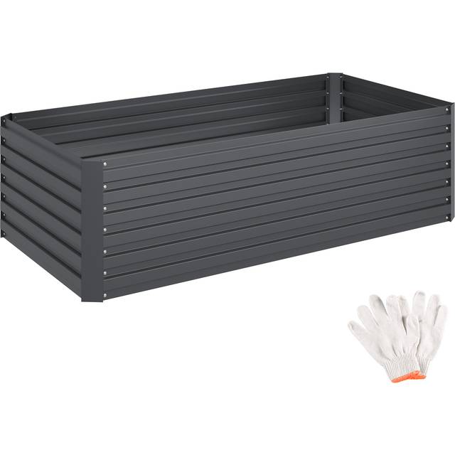 Raised Bed - for gardens, 1100 litre capacity, galvanised, 200x100x56cm - anthracite