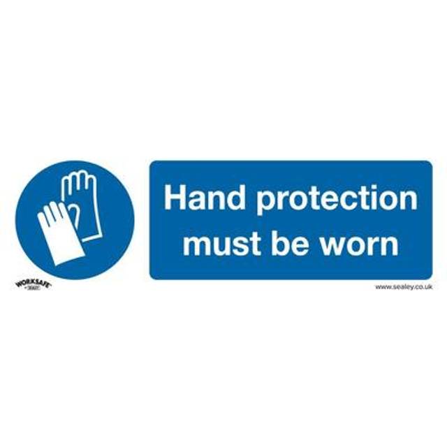 Worksafe Safety Sign - Hand Protection Must Be Worn - Plastic