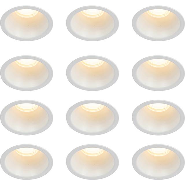 Set om 12 vita infällda spotlights GU10 35 mm IP44 - Dept