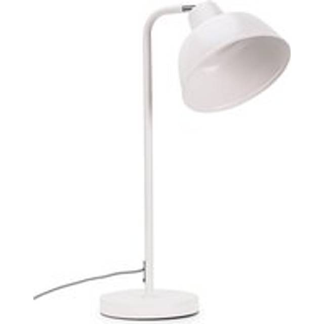 Morris White Metal Stem Table Lamp with Angled Dome Shade for Living Room Bedroom office - LED Bulb Included