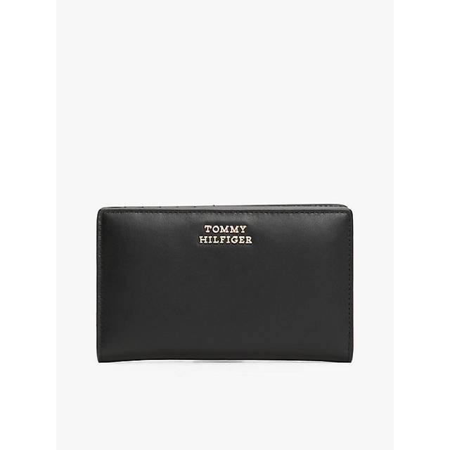 Metal Logo Leather Wallet - BLACK - One Size