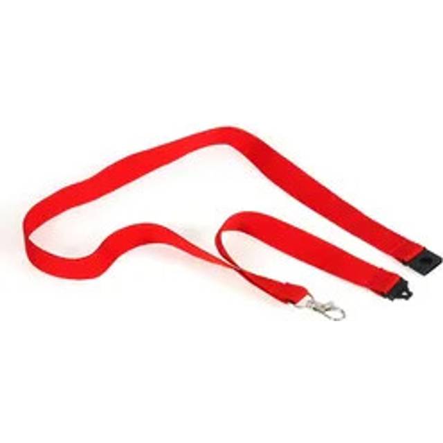 Textile Lanyard 20mm, with Neck Strap and Metal Clip for ID Badge Holder, 10 Pack, 121276, Red