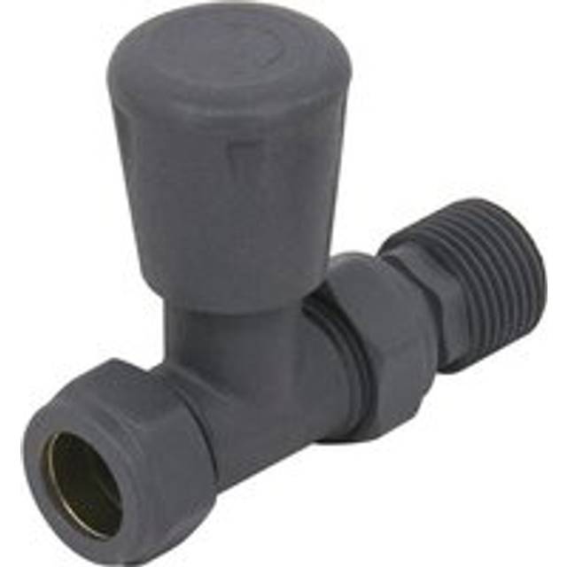 NRG - Modern Anthracite Straight Manual Radiator Valve Central Heating Taps