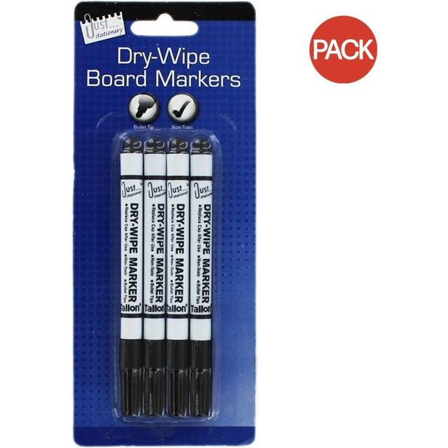 Just Stationery Dry-Erase Marker (Pack of 4) - Black/white - one size