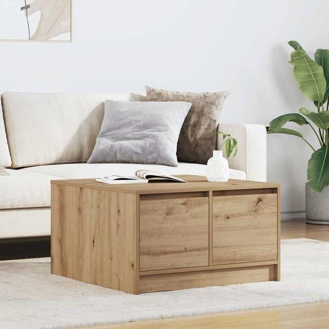 vidaXL Coffee Table with Drawers Artisan Oak 70.5x70x40 cm - Brown