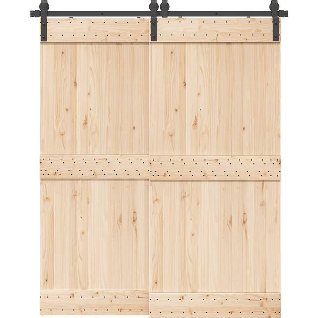 vidaXL Sliding Door Hardware Kit 183 cm Steel Black