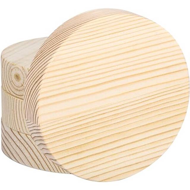 4 Pack of Unfinished Round Wooden Circles - 10cm/4 Inches - 20mm Thick Natural Round Disc Cutout Slices - DIY Craft Projects, Christmas Decorations,