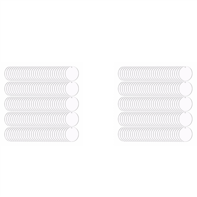 400 Pcs Round Acrylic Keychain Blanks 2 Inches Clear Circles Discs Transparent for DIY Craft Project