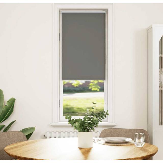 vidaXL Roller Blind Blackout Grey 50x130 cm Fabric Width 45.7 cm Polyester