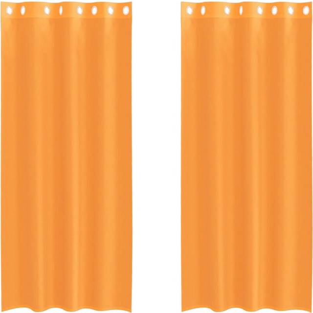 vidaXL Voile gardiner med genomföringar 2 st orange 140x245 cm