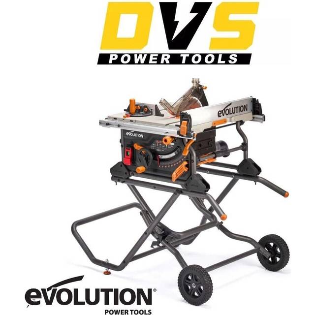 Evolution - R255TBL Portable Table Saw 230v 255mm With tct Multi-material Blade & Wheeled Stand