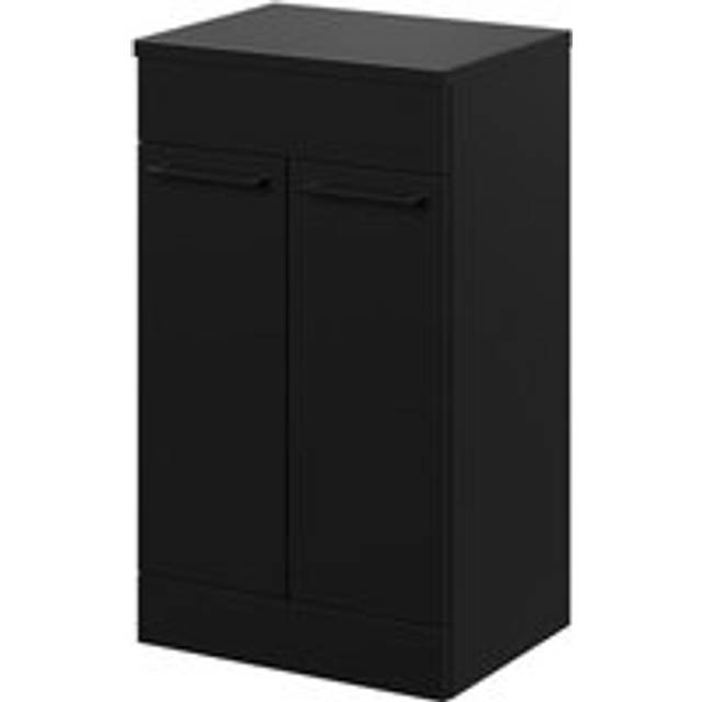 Napoli Floor Standing Vanity Unit for Countertop Basins with 2 Doors and Handles | Matt Black | MDF | 500mm