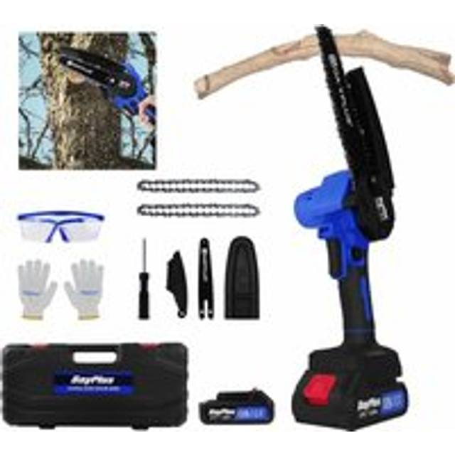 Briefness - Mini Chainsaw Brushless 6 Inch with Rechargeable Battery and Fast Charger, Battery Powered Electric Chainsaw for Tree Pruning, Cordless