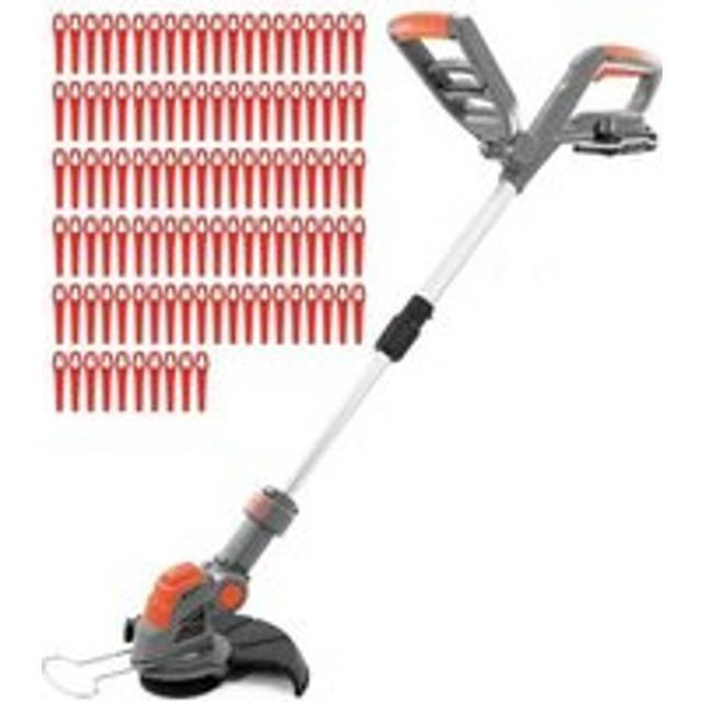 Terratek - 20V Cordless Strimmer with Battery and Charger, 110 Blades Grass Trimmer 1Hr Fast Charge - Orange
