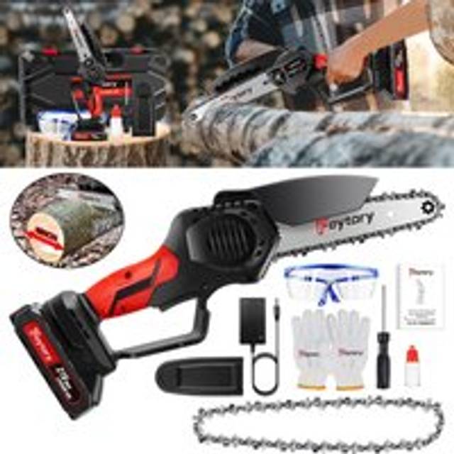 Dayplus - 3000W Electric Mini Chainsaw Handheld Cordless Wood Cutter + 1 Battery +2 Chain