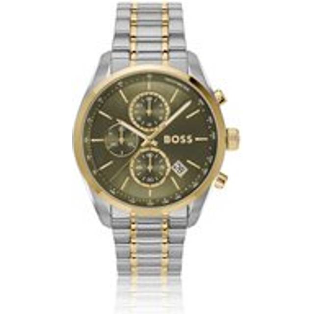 BOSS 1514227 Men's Grand Prix 44 Chronograph Bracelet Strap Watch, Green