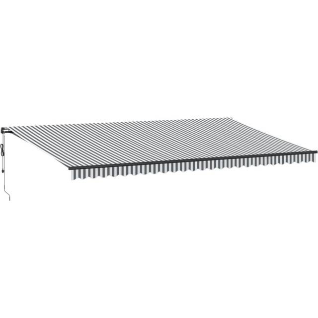 (anthracite and white, 600 x 300 cm) vidaXL Retractable Awning Canopy Outdoor Awning Folding Arm with Wind Sensor