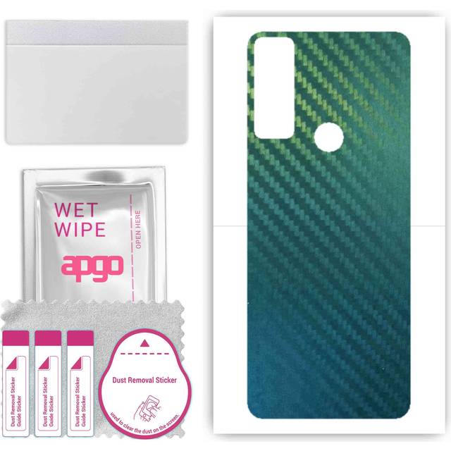apgo Protective Skin Sticker for the back compatible with TCL 20 SE, Wrap Film, Foil, Vinyl - Pattern Carbon Chameleon CAKA1