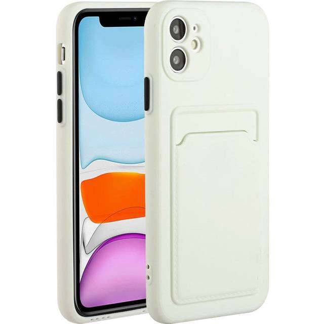 EIDERWOOD iPhone 12 Mini Flexibelt Plast Skal m. Korthållare - Vit