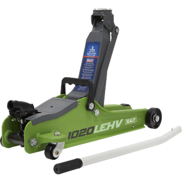 Sealey 1020LEHV Trolley Jack 2tonne Low Entry Short Chassis - Hi-Vis Green