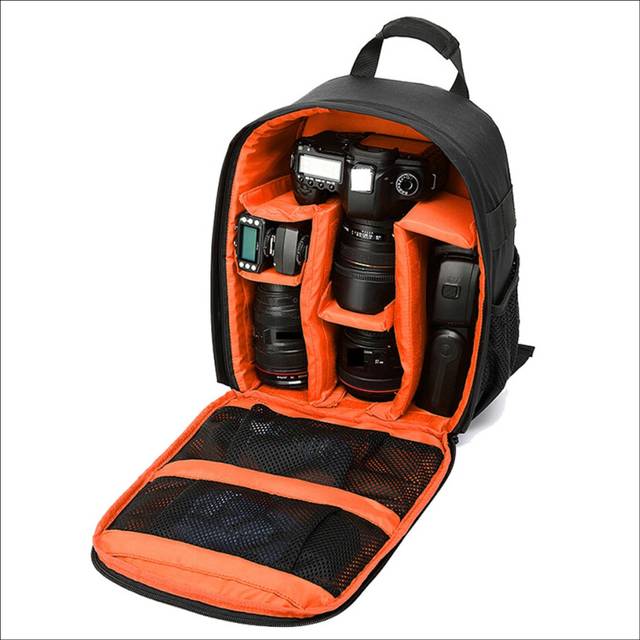 Multi-Functional Camera Backpack, Waterproof Outdoor Bag for Hiking Travel Sprots-Orange