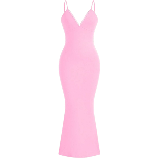 Slaydiva Sexy & Elegant Spaghetti Strap Slim Fit Long Red Lace Dress For Women, Style H,Summer Dresses For Women,Pastel Dresses For Women